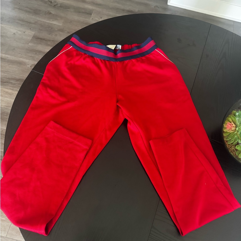Gucci Red Sweatpants with Navy Trim